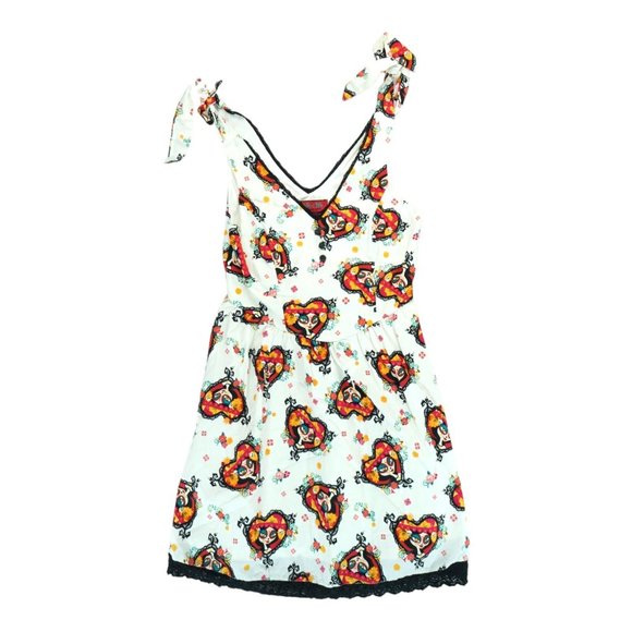 Hot Topic Book of Life Day of the Dead Dress Sz Medium Sleeveless Tie Strap Goth - Picture 1 of 5